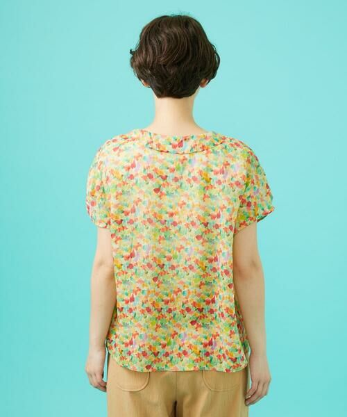 Jocomomola / ホコモモラ シャツ・ブラウス | Verde esmeralda リネンプリントブラウス | 詳細3