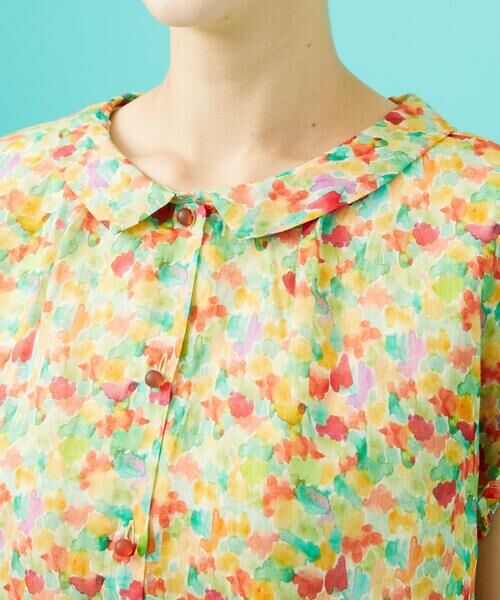 Jocomomola / ホコモモラ シャツ・ブラウス | Verde esmeralda リネンプリントブラウス | 詳細4
