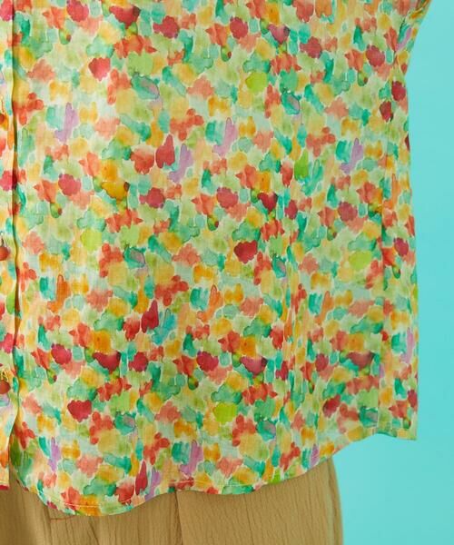 Jocomomola / ホコモモラ シャツ・ブラウス | Verde esmeralda リネンプリントブラウス | 詳細7