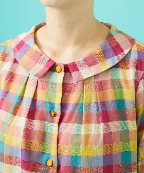 Jocomomola / ホコモモラ シャツ・ブラウス | ウェーブドビーチェックブラウス | 詳細3