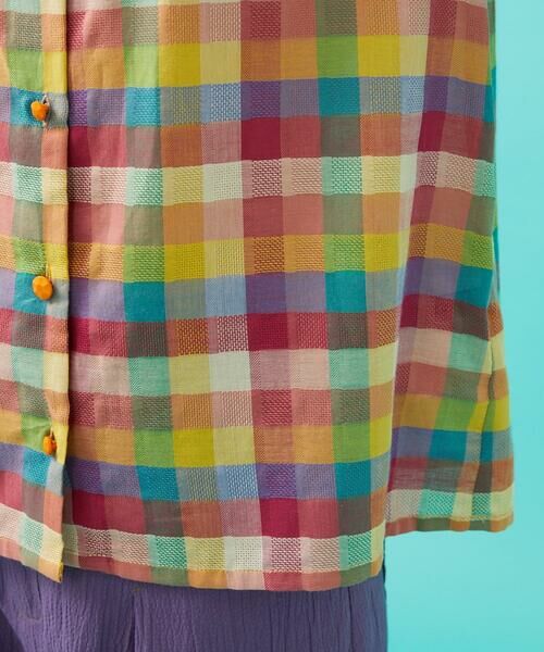 Jocomomola / ホコモモラ シャツ・ブラウス | ウェーブドビーチェックブラウス | 詳細6