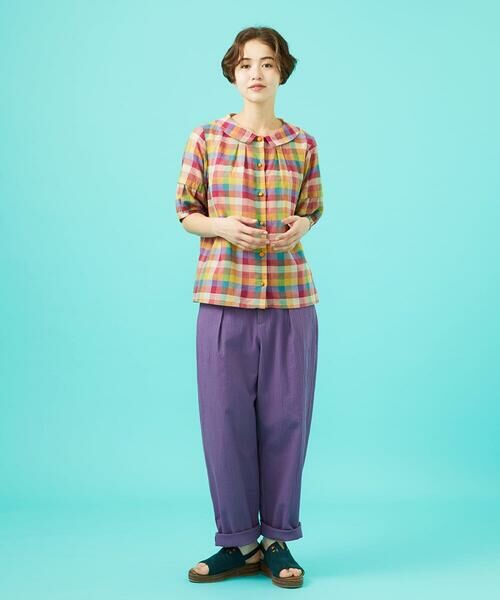 Jocomomola / ホコモモラ シャツ・ブラウス | ウェーブドビーチェックブラウス | 詳細8