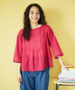 Jocomomola / ホコモモラ シャツ・ブラウス | Temblar 配色ステッチピンタックブラウス