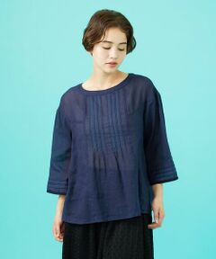 Jocomomola / ホコモモラ シャツ・ブラウス | Temblar 配色ステッチピンタックブラウス