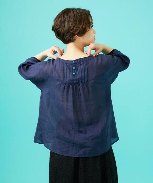 Jocomomola / ホコモモラ シャツ・ブラウス | Temblar 配色ステッチピンタックブラウス | 詳細1