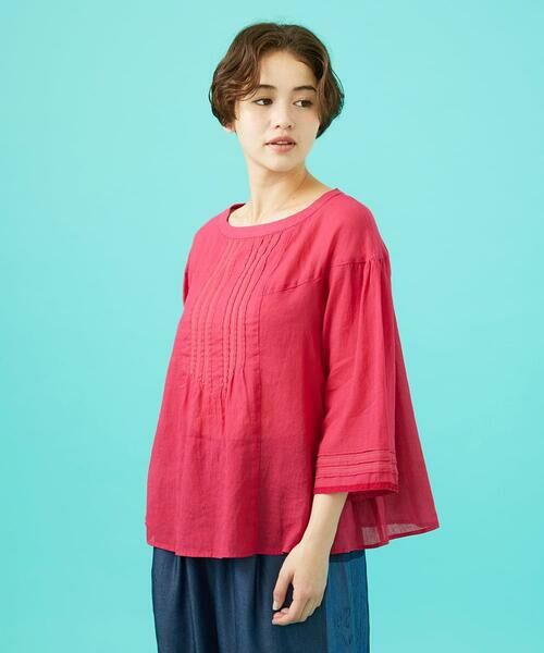 Jocomomola / ホコモモラ シャツ・ブラウス | Temblar 配色ステッチピンタックブラウス | 詳細11