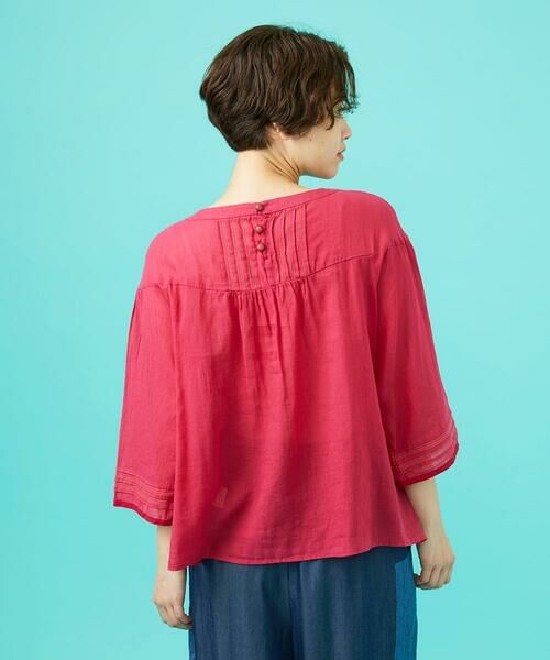 Jocomomola / ホコモモラ シャツ・ブラウス | Temblar 配色ステッチピンタックブラウス | 詳細12