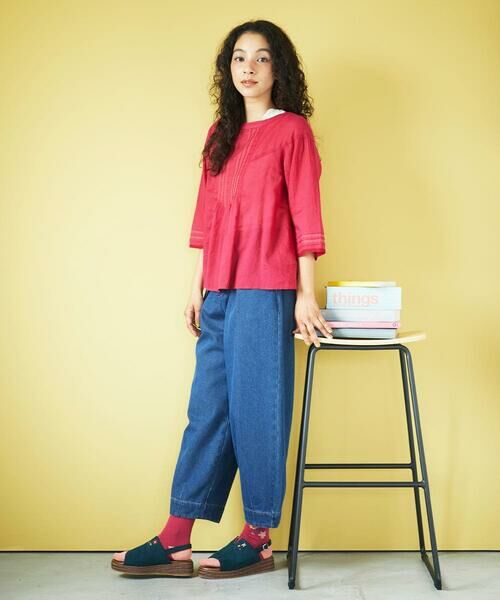 Jocomomola / ホコモモラ シャツ・ブラウス | Temblar 配色ステッチピンタックブラウス | 詳細17