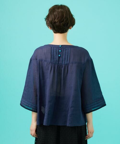 Jocomomola / ホコモモラ シャツ・ブラウス | Temblar 配色ステッチピンタックブラウス | 詳細3