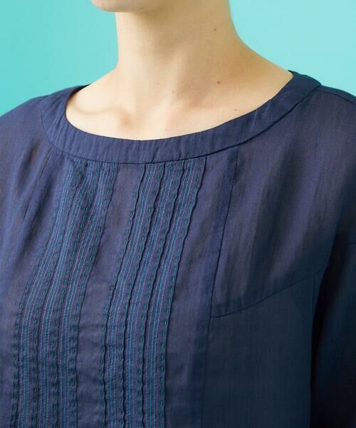 Jocomomola / ホコモモラ シャツ・ブラウス | Temblar 配色ステッチピンタックブラウス | 詳細5