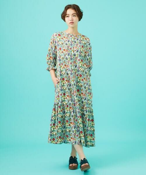 Jocomomola / ホコモモラ ロング・マキシ丈ワンピース | Azul zafiro フラワープリントワンピース | 詳細11