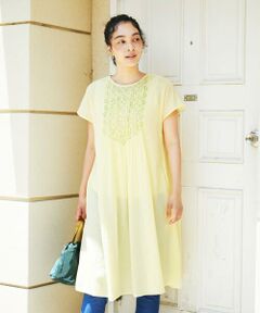 Jocomomola / ホコモモラ ロング・マキシ丈ワンピース | Asistencia a la planta ブロックプリントワンピース