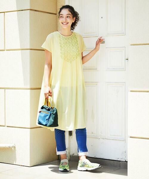 Jocomomola / ホコモモラ ロング・マキシ丈ワンピース | Asistencia a la planta ブロックプリントワンピース | 詳細12