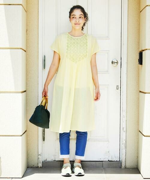 Jocomomola / ホコモモラ ロング・マキシ丈ワンピース | Asistencia a la planta ブロックプリントワンピース | 詳細14