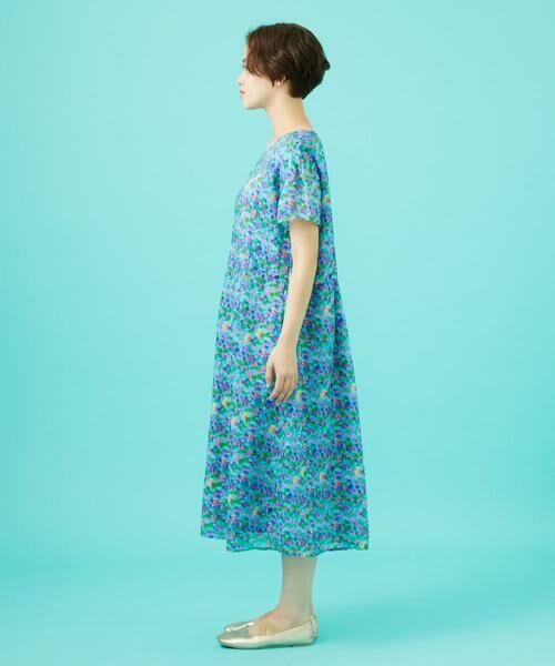 Jocomomola / ホコモモラ ロング・マキシ丈ワンピース | Verde esmeralda リネンプリントワンピース | 詳細1