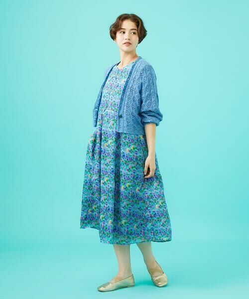 Jocomomola / ホコモモラ ロング・マキシ丈ワンピース | Verde esmeralda リネンプリントワンピース | 詳細10