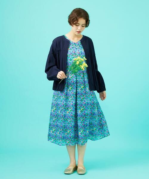 Jocomomola / ホコモモラ ロング・マキシ丈ワンピース | Verde esmeralda リネンプリントワンピース | 詳細12