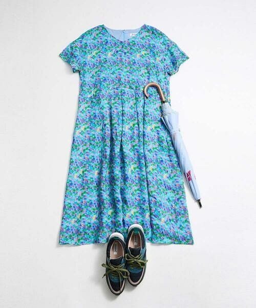 Jocomomola / ホコモモラ ロング・マキシ丈ワンピース | Verde esmeralda リネンプリントワンピース | 詳細13