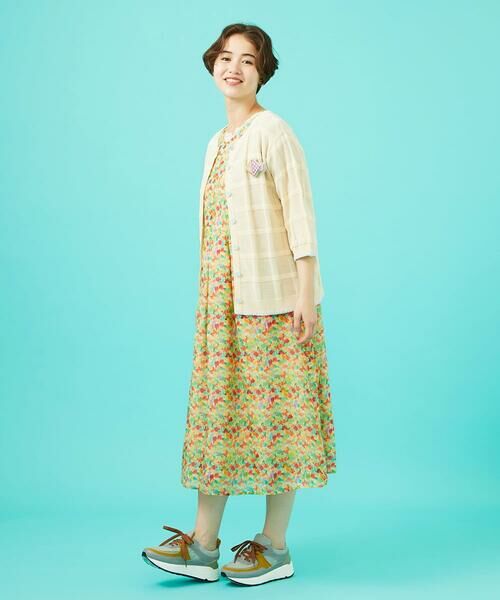 Jocomomola / ホコモモラ ロング・マキシ丈ワンピース | Verde esmeralda リネンプリントワンピース | 詳細18