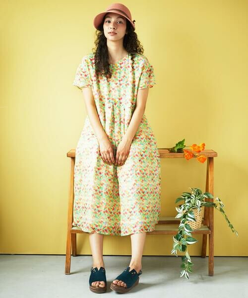 Jocomomola / ホコモモラ ロング・マキシ丈ワンピース | Verde esmeralda リネンプリントワンピース | 詳細20