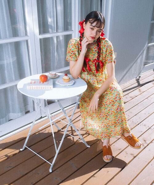 Jocomomola / ホコモモラ ロング・マキシ丈ワンピース | Verde esmeralda リネンプリントワンピース | 詳細22