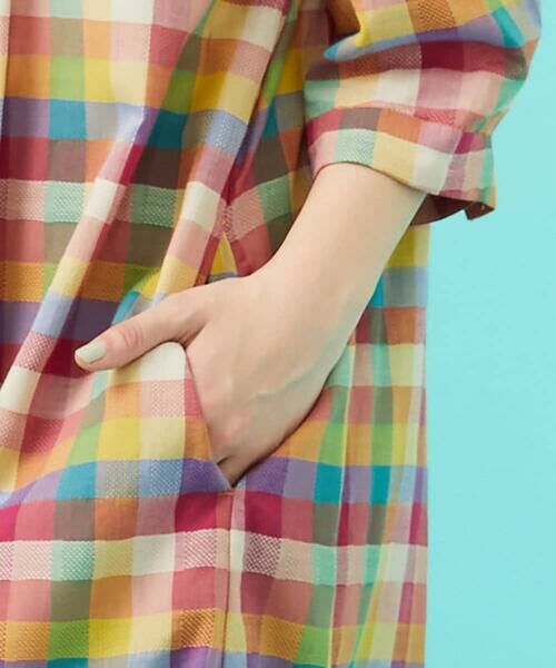Jocomomola / ホコモモラ ロング・マキシ丈ワンピース | ウェーブドビーチェックシャツワンピース | 詳細13