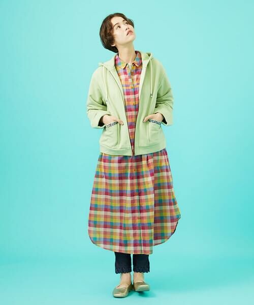 Jocomomola / ホコモモラ ロング・マキシ丈ワンピース | ウェーブドビーチェックシャツワンピース | 詳細16