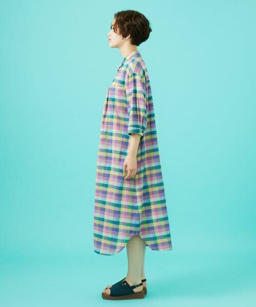 Jocomomola / ホコモモラ ロング・マキシ丈ワンピース | ウェーブドビーチェックシャツワンピース | 詳細2