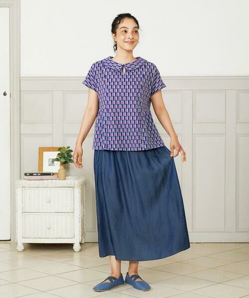 Jocomomola / ホコモモラ ロング・マキシ丈スカート | Flor pintada テンセルデニムスカート | 詳細13