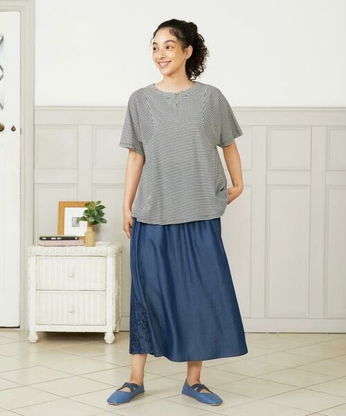 Jocomomola / ホコモモラ ロング・マキシ丈スカート | Flor pintada テンセルデニムスカート | 詳細15