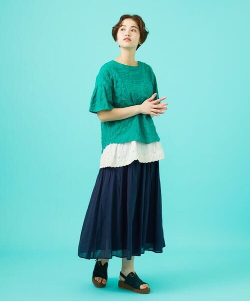 Jocomomola / ホコモモラ ロング・マキシ丈スカート | Temblar ピンタックゴムギャザースカート | 詳細14