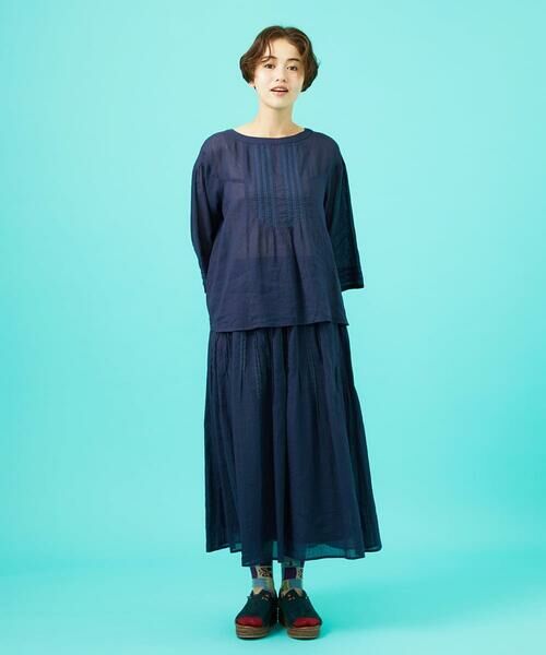 Jocomomola / ホコモモラ ロング・マキシ丈スカート | Temblar ピンタックゴムギャザースカート | 詳細15