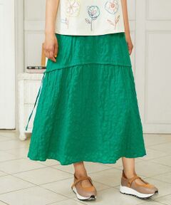 Jocomomola / ホコモモラ ロング・マキシ丈スカート | ランダムドットリップルフレアスカート