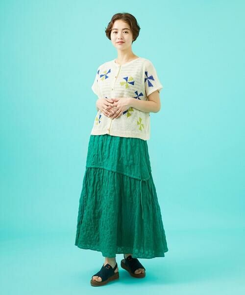 Jocomomola / ホコモモラ ロング・マキシ丈スカート | ランダムドットリップルフレアスカート | 詳細11