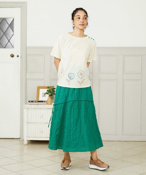 Jocomomola / ホコモモラ ロング・マキシ丈スカート | ランダムドットリップルフレアスカート | 詳細12