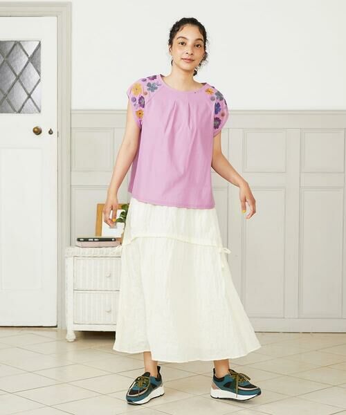 Jocomomola / ホコモモラ ロング・マキシ丈スカート | ランダムドットリップルフレアスカート | 詳細24