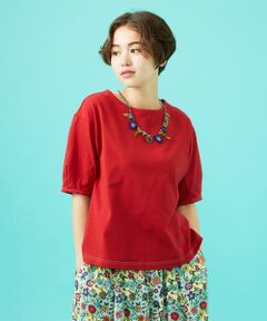 Jocomomola / ホコモモラ カットソー | Cosecha フルーツ刺繍ネックレス付きカットソー