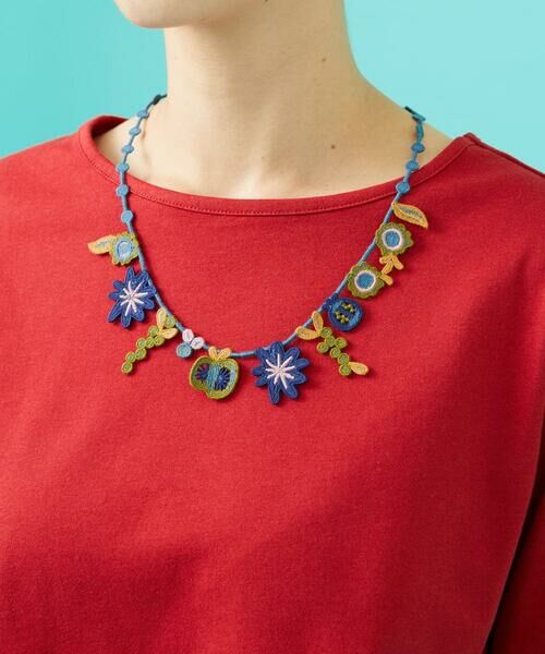 Jocomomola / ホコモモラ カットソー | Cosecha フルーツ刺繍ネックレス付きカットソー | 詳細4