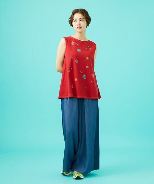 Jocomomola / ホコモモラ カットソー | Cosecha フルーツ刺繍ノースリーブカットソー | 詳細11