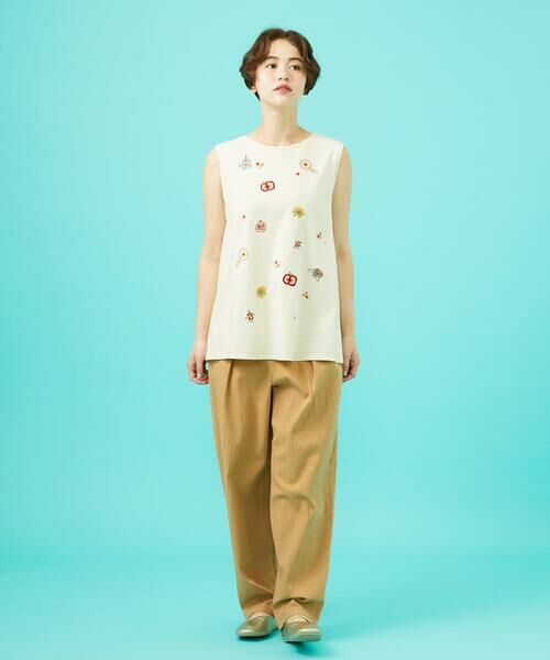 Jocomomola / ホコモモラ カットソー | Cosecha フルーツ刺繍ノースリーブカットソー | 詳細7