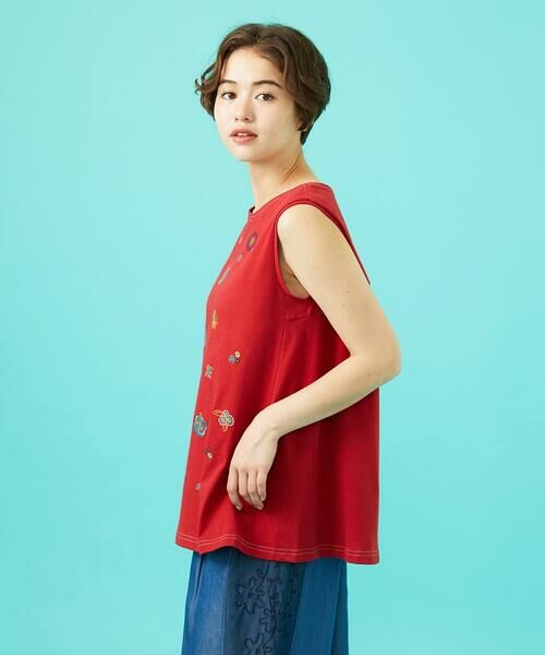 Jocomomola / ホコモモラ カットソー | Cosecha フルーツ刺繍ノースリーブカットソー | 詳細9