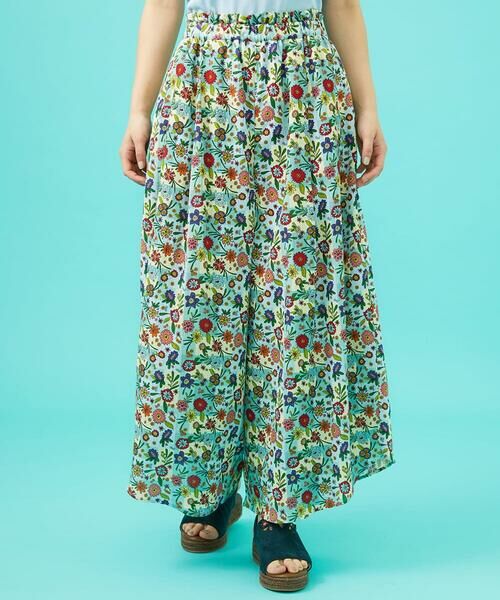 Jocomomola / ホコモモラ その他パンツ | Azul zafiro フラワープリントワイドパンツ | 詳細1