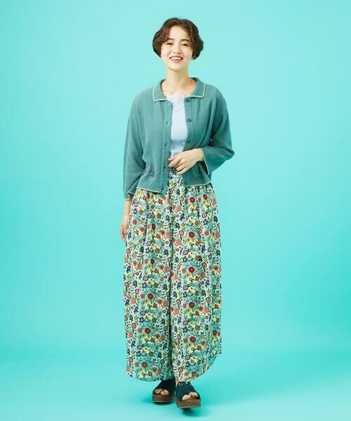 Azul zafiro フラワープリントワイドパンツ （その他パンツ