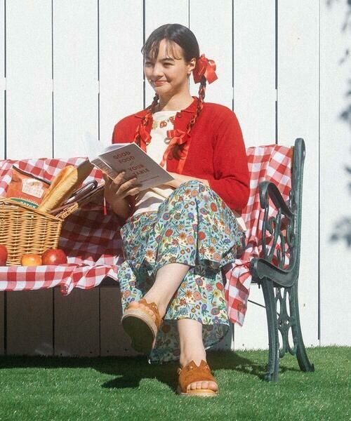 Jocomomola / ホコモモラ その他パンツ | Azul zafiro フラワープリントワイドパンツ | 詳細15