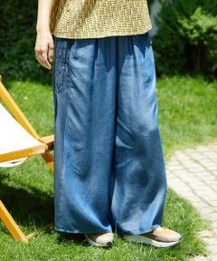 Jocomomola / ホコモモラ その他パンツ | Flor pintada テンセルデニムワイドパンツ