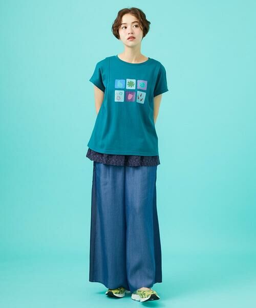 Jocomomola / ホコモモラ その他パンツ | Flor pintada テンセルデニムワイドパンツ | 詳細11