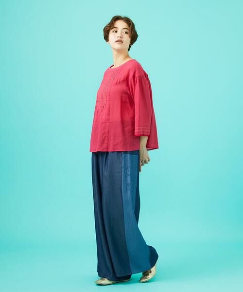 Jocomomola / ホコモモラ その他パンツ | Flor pintada テンセルデニムワイドパンツ | 詳細21