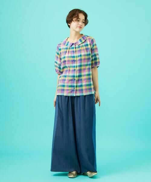 Jocomomola / ホコモモラ その他パンツ | Flor pintada テンセルデニムワイドパンツ | 詳細22