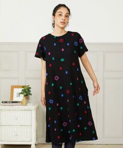 Jocomomola / ホコモモラ ロング・マキシ丈ワンピース | Rombo 幾何調柄ジャカードワンピース