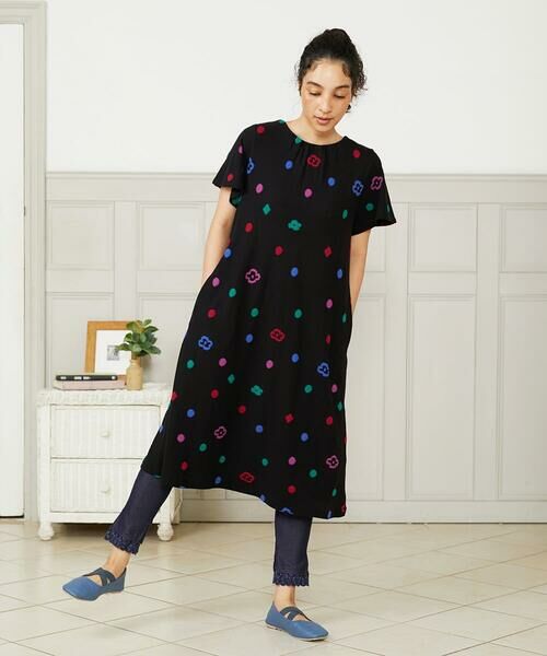 Jocomomola / ホコモモラ ロング・マキシ丈ワンピース | Rombo 幾何調柄ジャカードワンピース | 詳細9